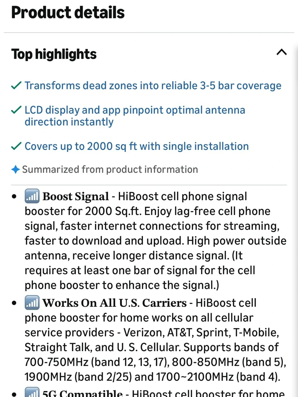 4G/5G Cell Signal Booster Kit - White